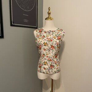 Vintage-Inspired Handmade Floral Sleeveless Top